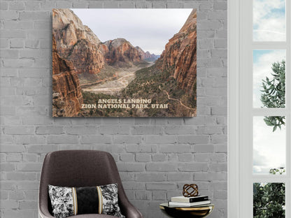 Angels Landing Photo Canvas – Zion National Park Photography | Utah Travel Gift | Zion Canyon | Landscape Wall Art | Nature Prints Wall Art