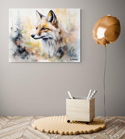 Fox Portrait | Canvas Print | Wildlife Art | Cabin Art | Forest Art | Archer Kincaid