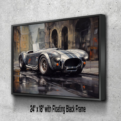 1967 AC Cobra Car Canvas Print | Vintage Auto Wall Art Decor | Retro Muscle Car | Car Lovers Poster Gift