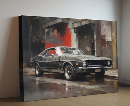 1968 AMC Javelin Print | Vintage Auto Wall Art Decor | Retro Muscle Car | Car Lovers Poster Gift