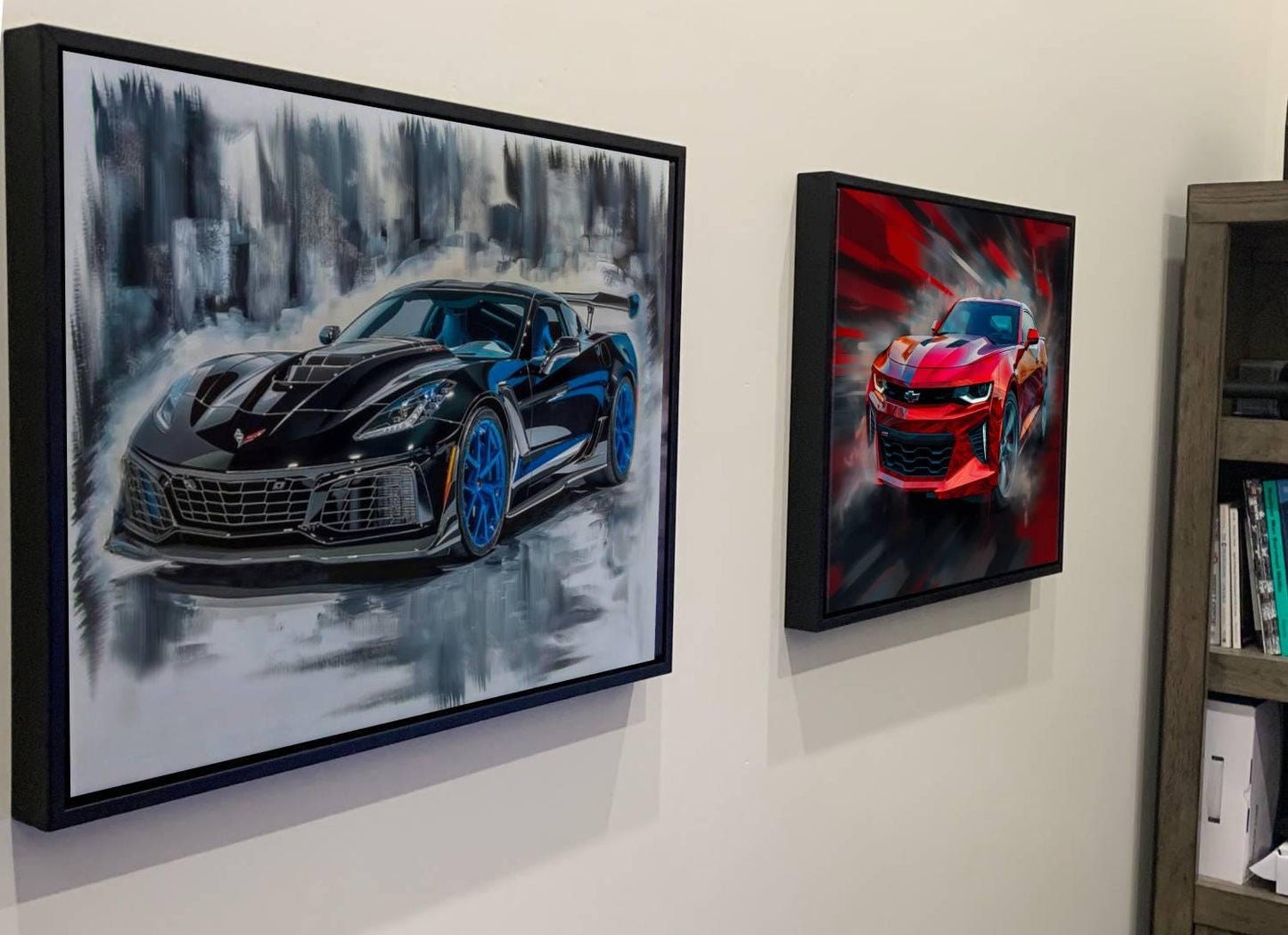 2025 Chevrolet Corvette ZR1 Canvas Print | Black Blue Sports Car Auto Wall Art | New Sports Car | Car Lovers Poster Gift | C8 Vette Chevy