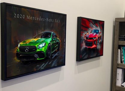 2020 Mercedes-Benz E63 Canvas Print | Green Sports Car Auto Wall Art Decor | New Sportscar | Car Lovers Poster Gift | AMG