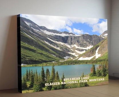 Bullhead Lake - Glacier National Park, Montana Canvas Print, Photography Travel Gift | Poster Gift, National Utah Print, Montana Wall Art