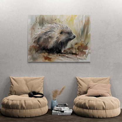 Porcupine | Canvas Print | Wildlife Art | Cabin Art | Forest Art | Archer Kincaid