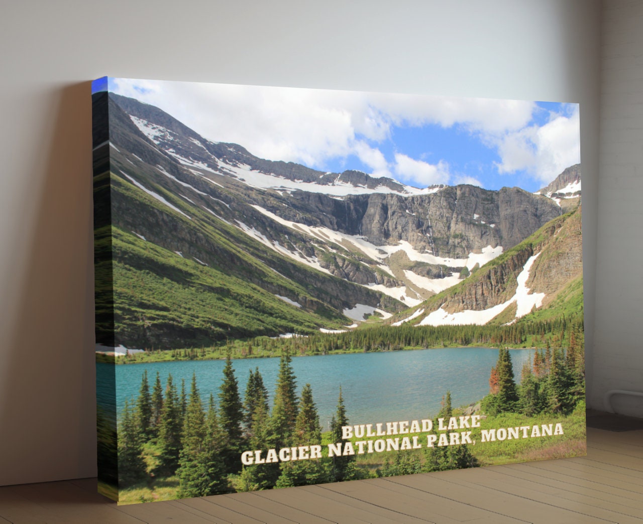 Bullhead Lake - Glacier National Park, Montana Canvas Print, Photography Travel Gift | Poster Gift, National Utah Print, Montana Wall Art