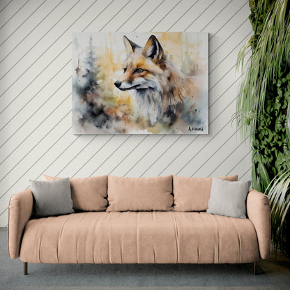 Fox Portrait | Canvas Print | Wildlife Art | Cabin Art | Forest Art | Archer Kincaid