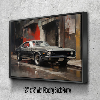 1968 AMC Javelin Print | Vintage Auto Wall Art Decor | Retro Muscle Car | Car Lovers Poster Gift