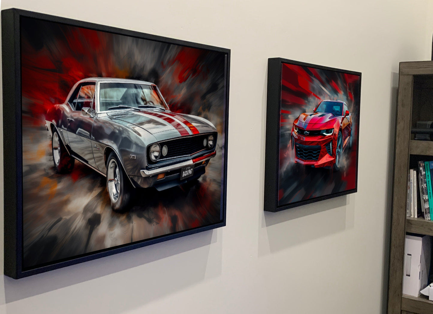 2023 Chevrolet Camaro Canvas Print | Auto Wall Art Decor | Red Painting Modern Muscle Car | Car Lovers Poster Gift | Garage Office Wallart