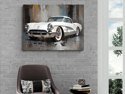 1953 Chevrolet Corvette Canvas Art Print - Vintage Classic Car Wall Decor - Automotive Collector's Item - First Corvette Year | Garage Art