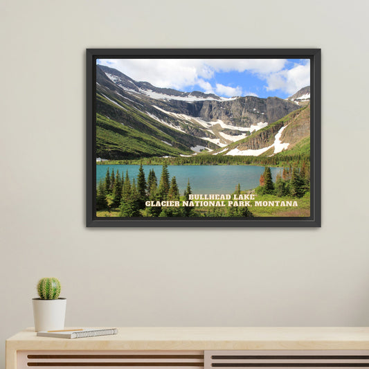 Bullhead Lake - Glacier National Park, Montana Canvas Print, Photography Travel Gift | Poster Gift, National Utah Print, Montana Wall Art