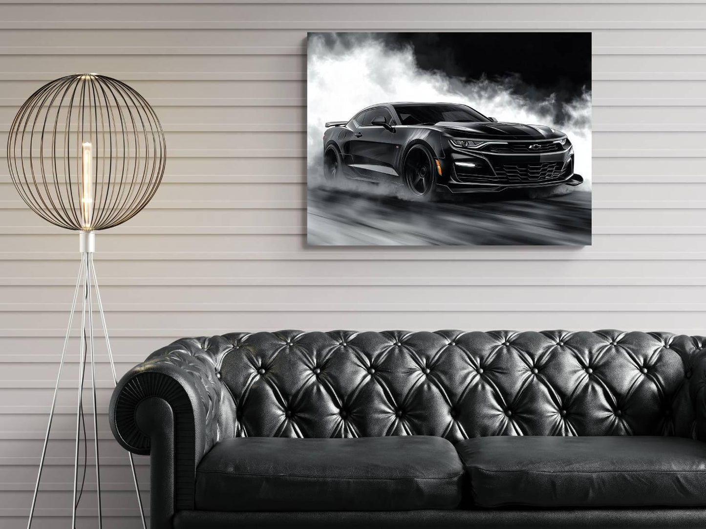2025 Chevrolet Camaro Z/28 Black Canvas Print | Auto Wall Art Decor | Modern Muscle Car | Car Lovers Poster Gift | Garage Office